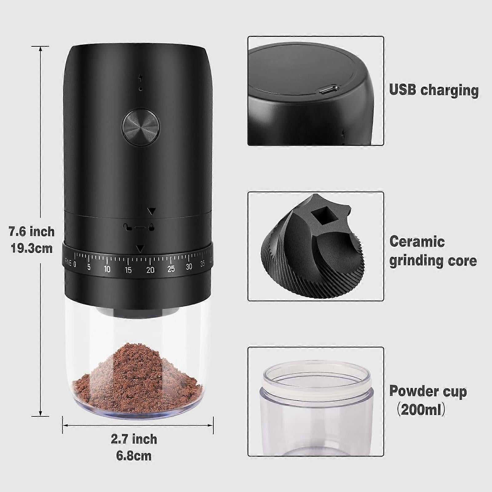 Rechargeable Electric Coffee Grinder 40 Settings | HomeAndLiving