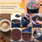 Electric Coffee Grinder 200W Stainless Steel | Home & Living