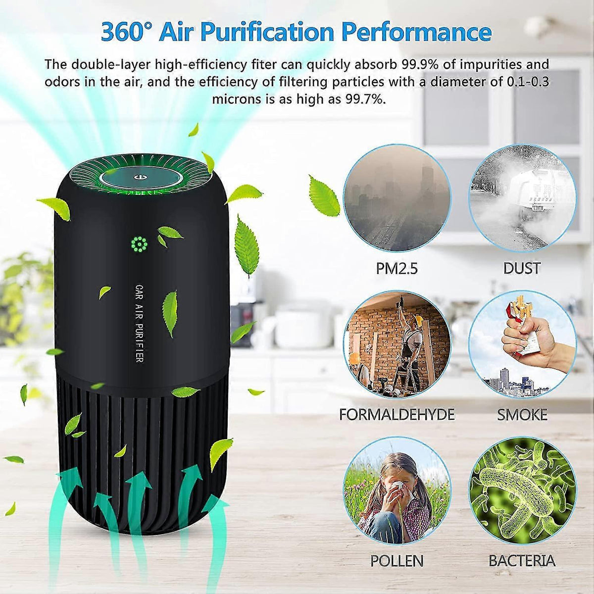 HEPA Air Purifier Car Office Smoke Dust Remover | Home & Living - 5