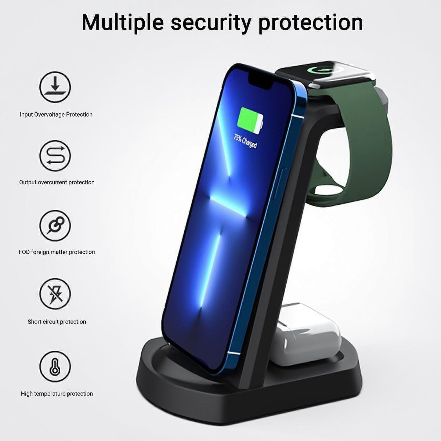 3-in-1 Wireless Charging Station 15W iOS Android | Home & Living