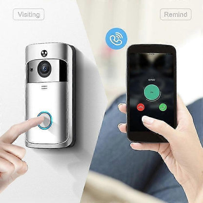 Wireless Video Doorbell Camera Wi-Fi Silver | Home & Living