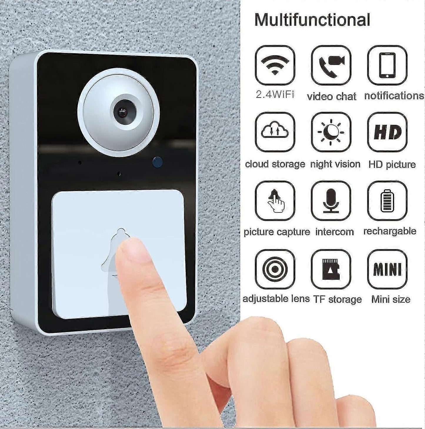 Wireless Video Doorbell Camera Rechargeable | Home & Living