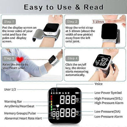 Wrist Blood Pressure Monitor LED Screen | Home & Living