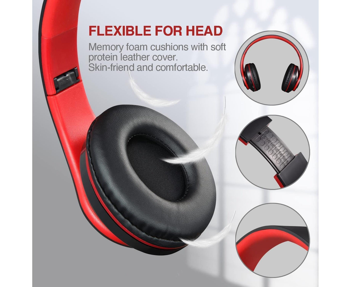 Bluetooth Over-Ear Headphones Stereo Bass Built-in Mic | Home & Living