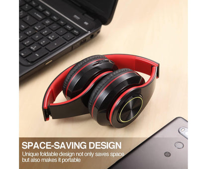 Bluetooth Over-Ear Headphones Stereo Bass Built-in Mic | Home & Living