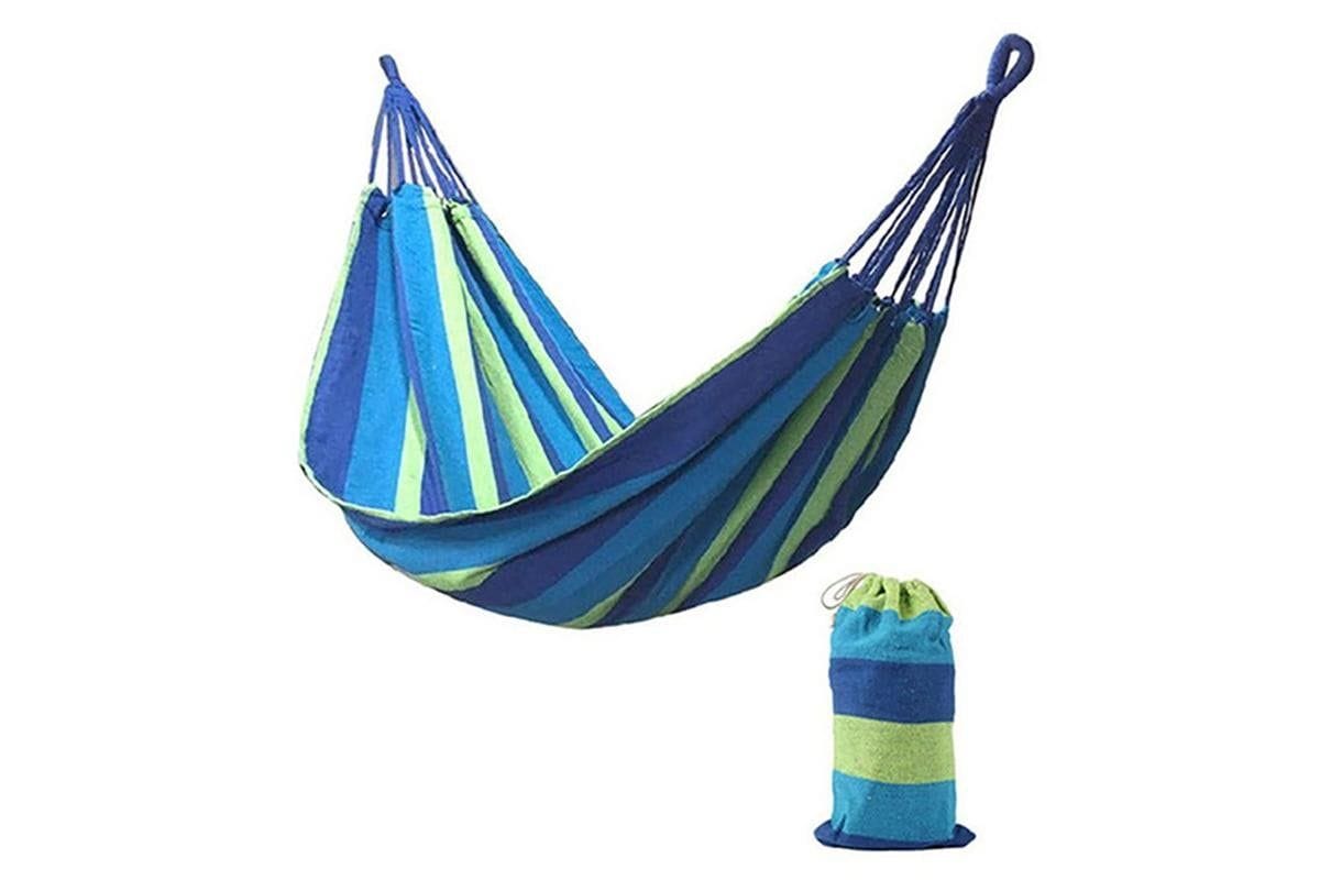 Hanging Hammock Striped Canvas Seat