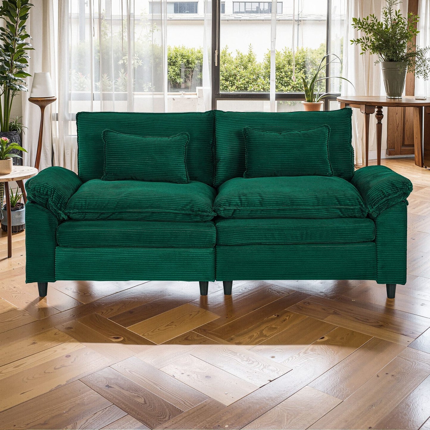 Two Seater Sofa White Wood