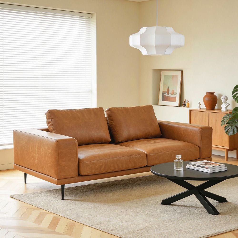 Deep Seated Brown Sofa