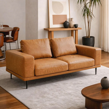 Deep Seated Brown Sofa
