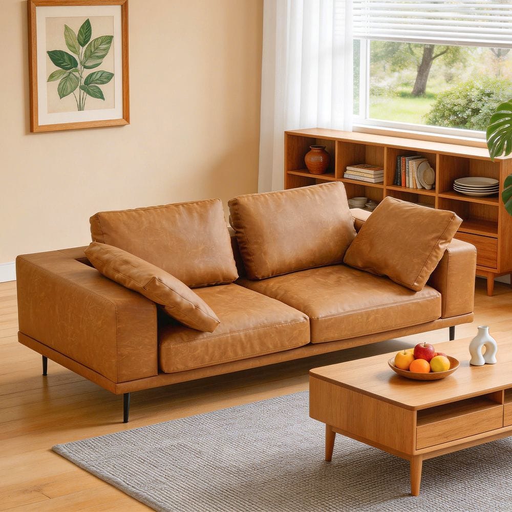 Deep Seated Brown Sofa