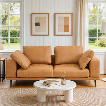 Deep Seated Brown Sofa