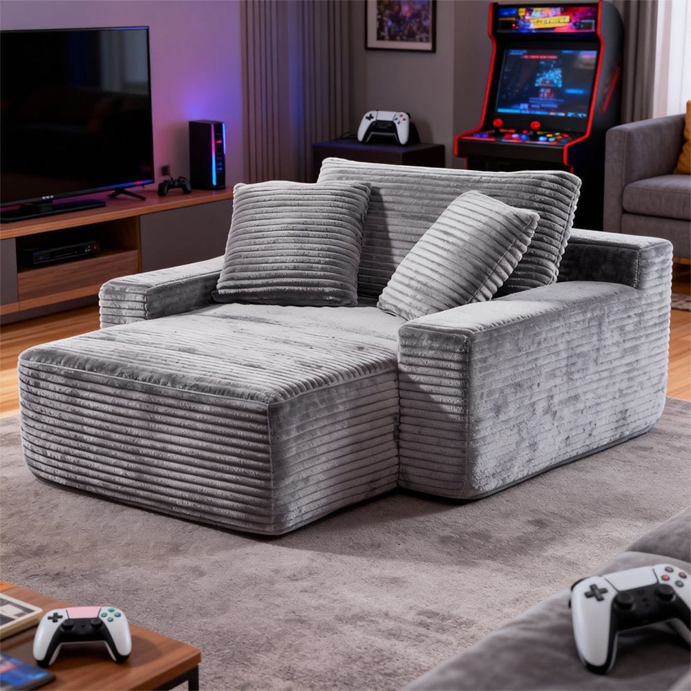 Modular Sofa Dark Grey Fabric