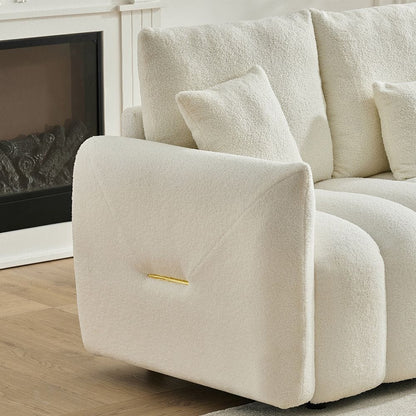 Corner Sofa Teddy Fabric Black