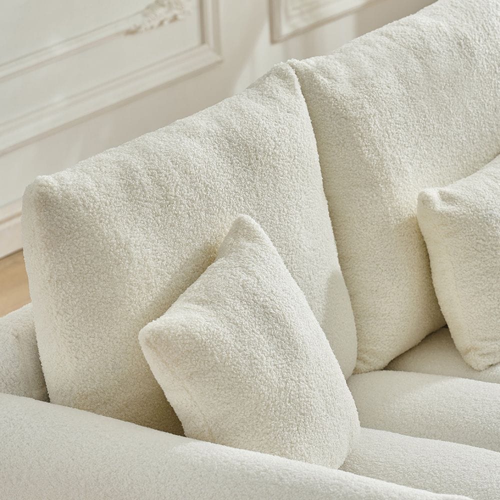 Corner Sofa Teddy Fabric Black