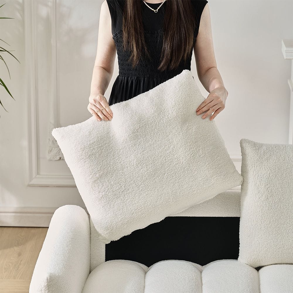 Corner Sofa Teddy Fabric Black