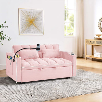 Double Velvet Sofa Bed Black
