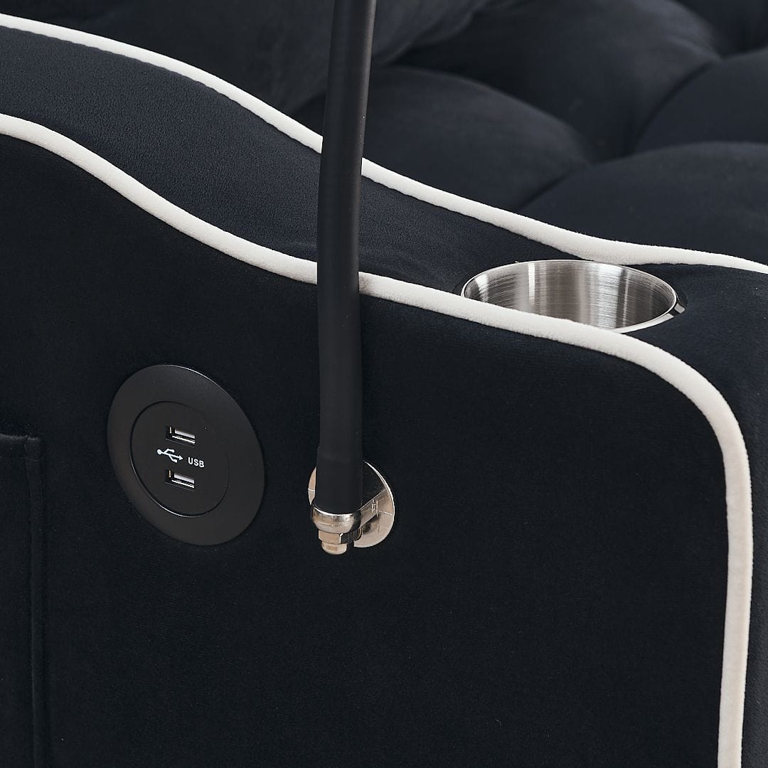 Double Velvet Sofa Bed Black