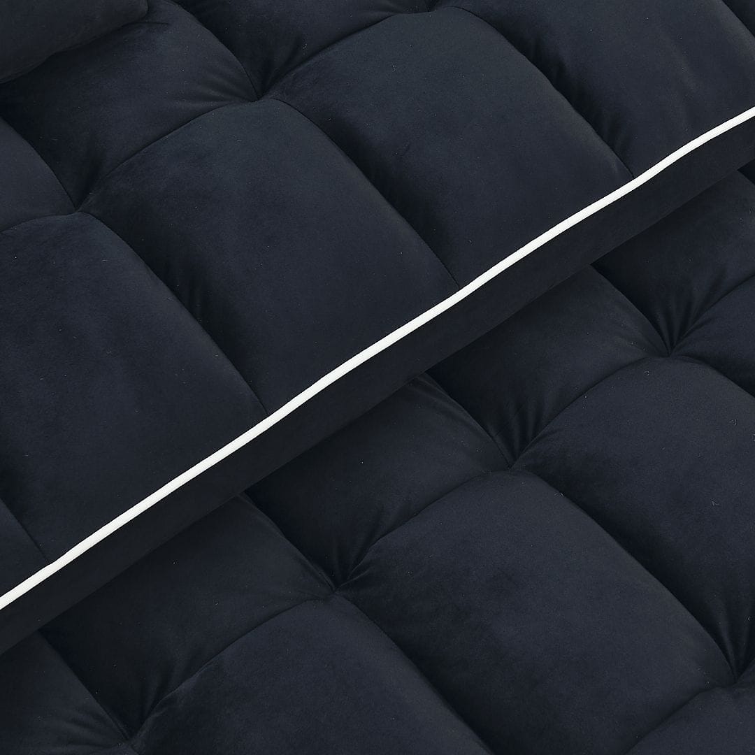 Double Velvet Sofa Bed Black