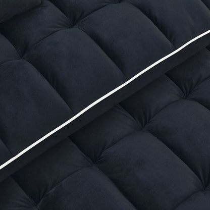 Double Velvet Sofa Bed Black