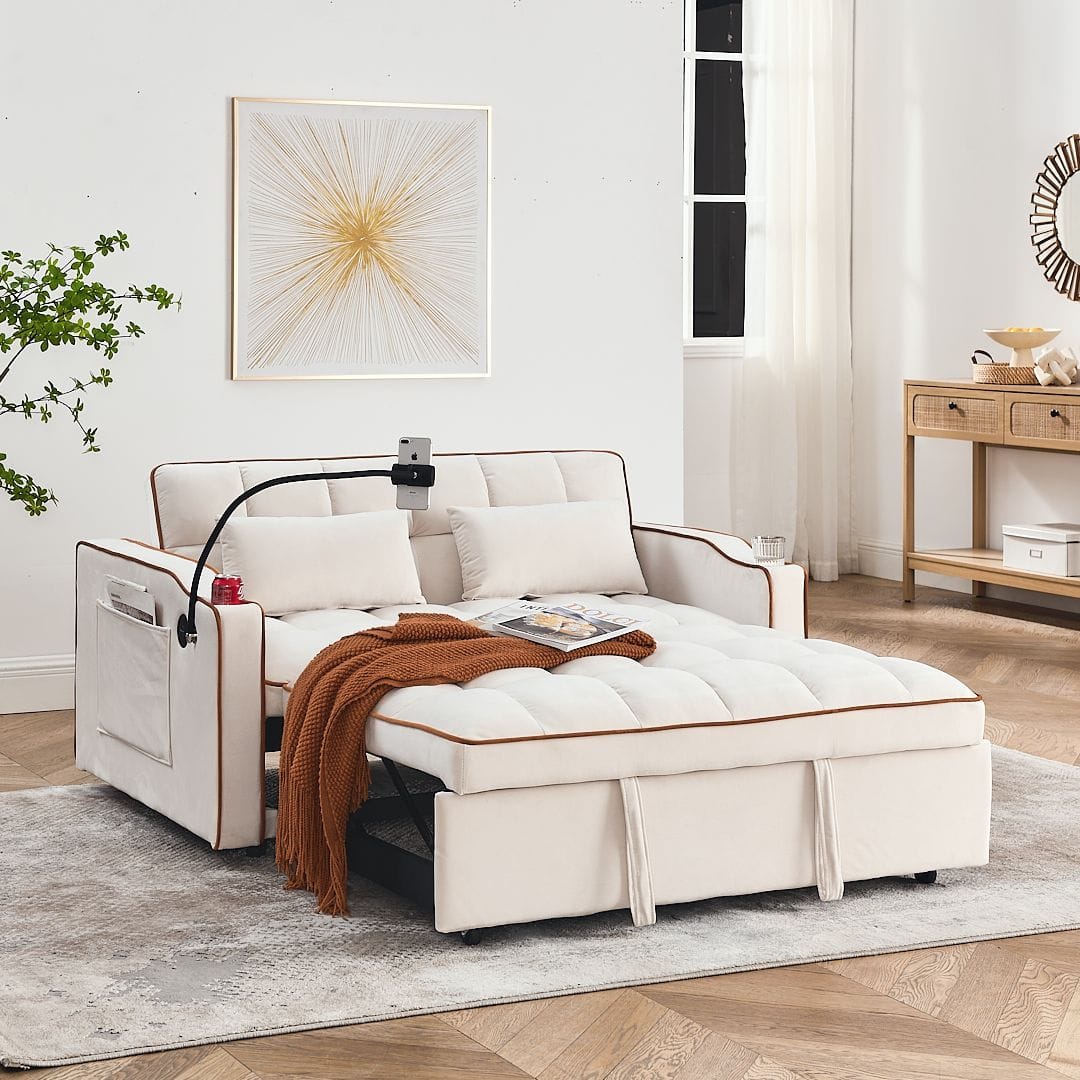 Double Velvet Sofa Bed