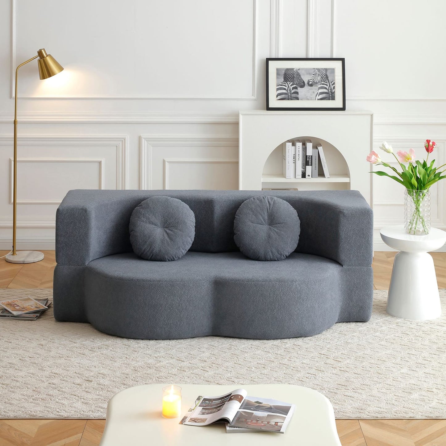 Grey Velvet Sofa Bed