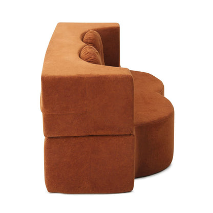 Folding Sofa Bed Orange Velvet