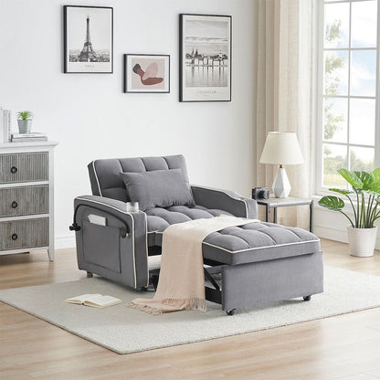 Sofa Bed With USB Ports Black single