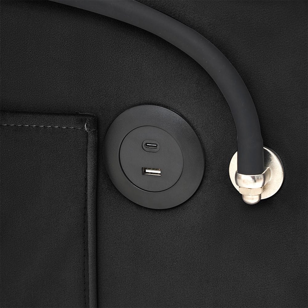 Sofa Bed With USB Ports Black single