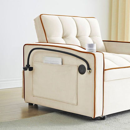 Sofa Bed Grey Velvet single