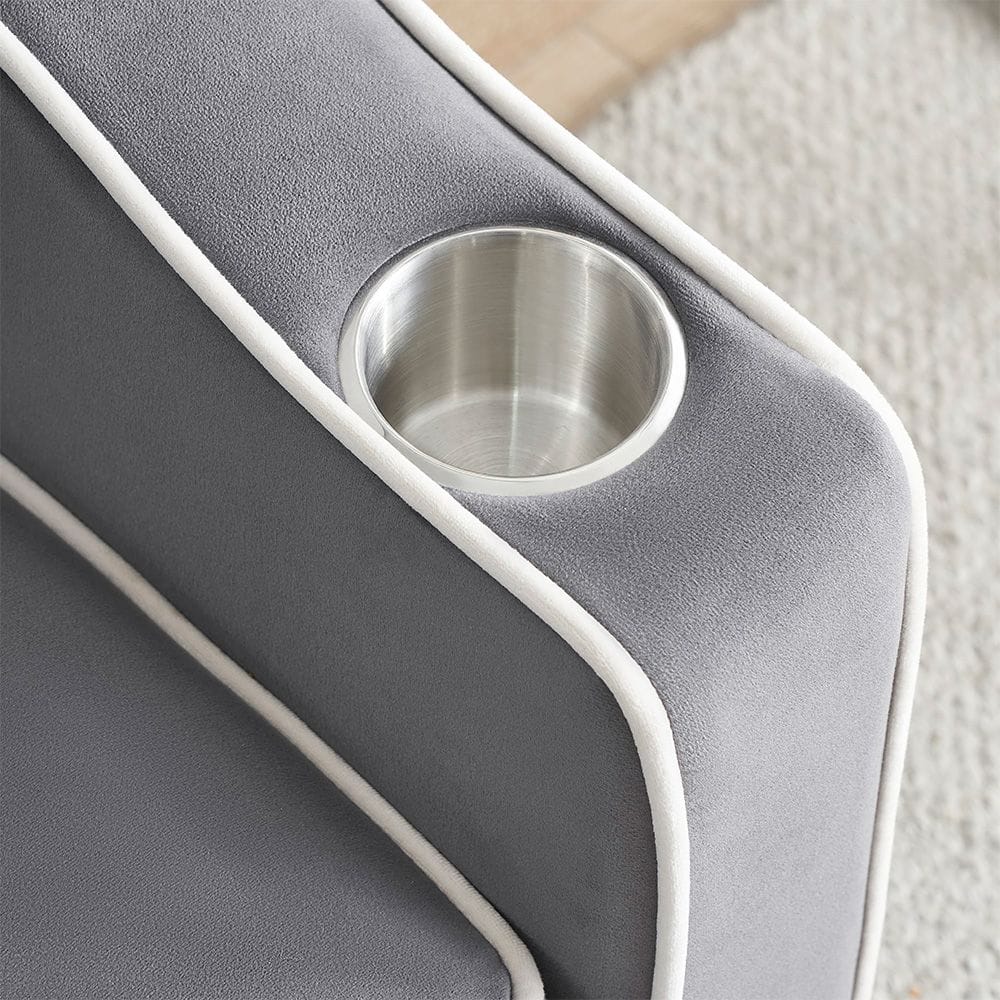 Sofa Bed Grey Velvet single