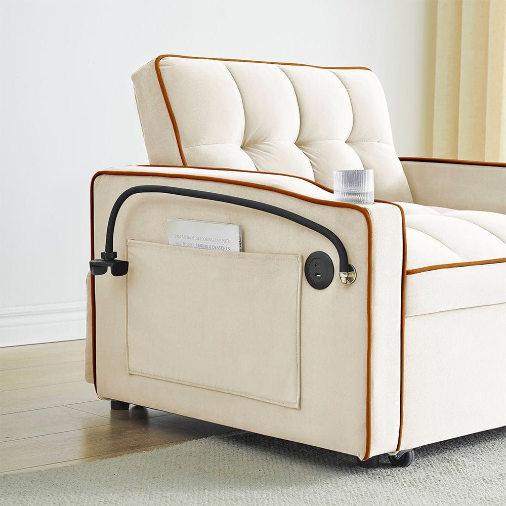 Single Sofa Bed Velvet