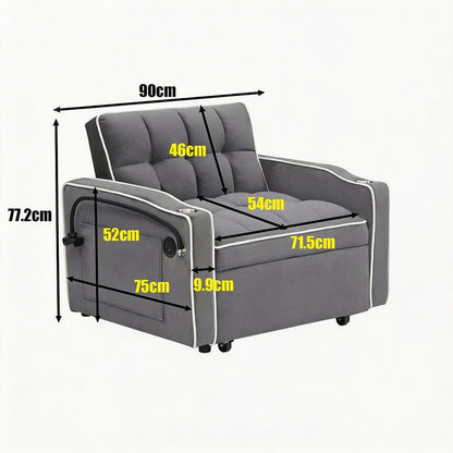 Single Sofa Bed Velvet