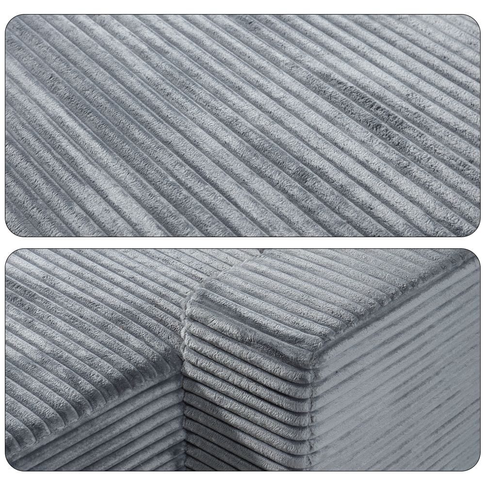 Modern Sofa Light Grey Fabric