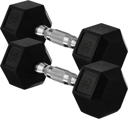 Rubber Hex Dumbbells Heavy Duty