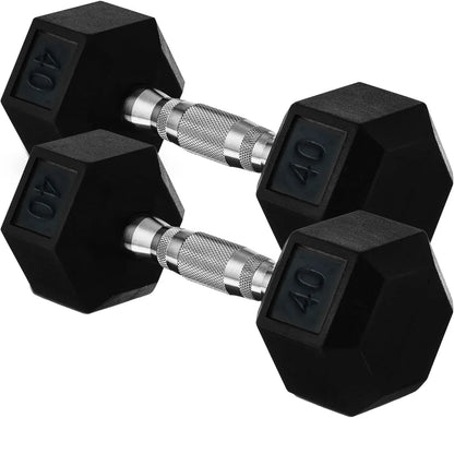 Rubber Hex Dumbbells Heavy Duty
