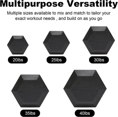 Rubber Hex Dumbbells Heavy Duty