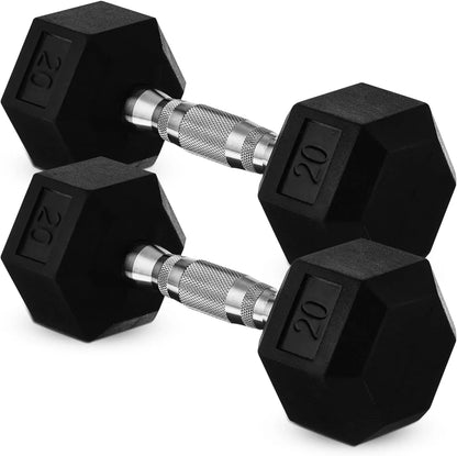 Rubber Hex Dumbbells Heavy Duty
