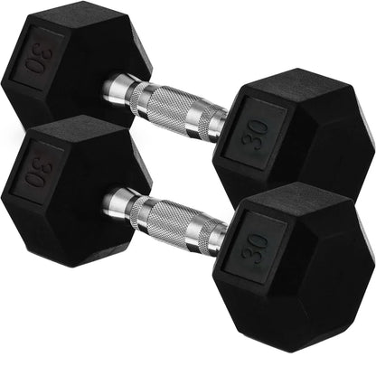 Rubber Hex Dumbbells Heavy Duty