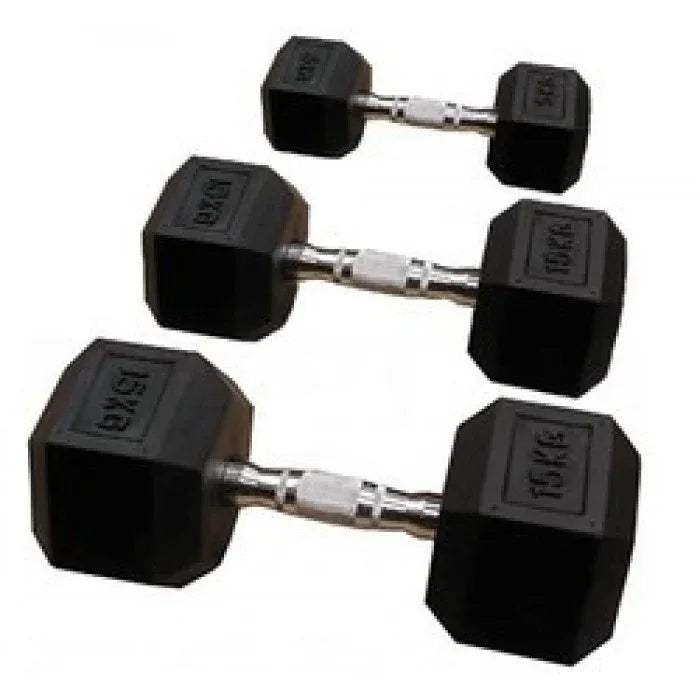 Rubber Hex Dumbbells 2.5kg