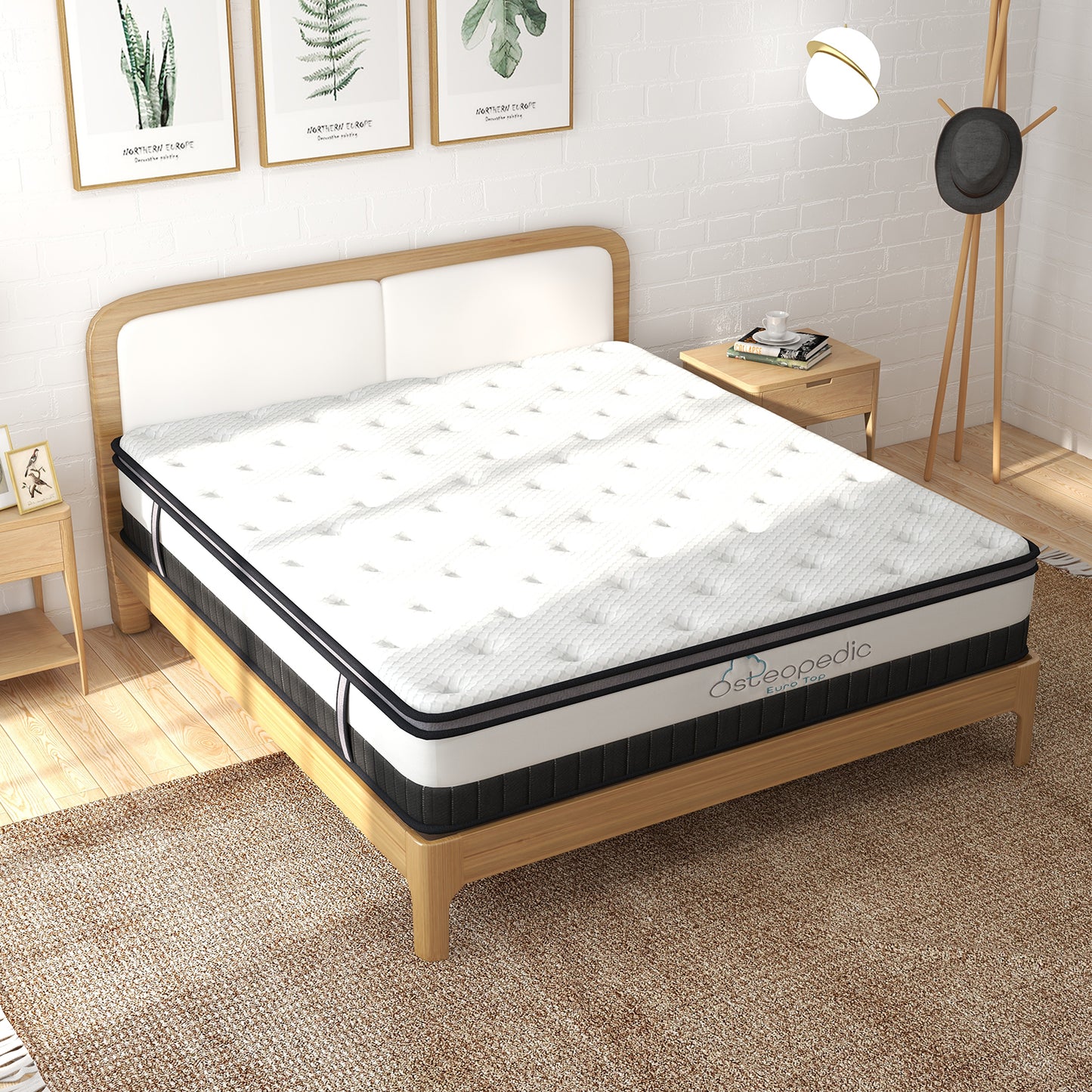 Osteopedic Euro Top Mattress Pocket Spring Medium Firm Hybrid Design