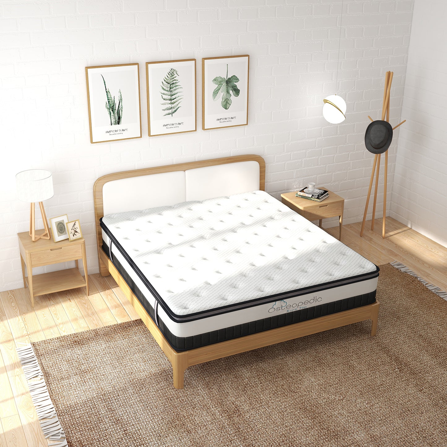 Osteopedic Euro Top Mattress Pocket Spring Medium Firm Hybrid Design