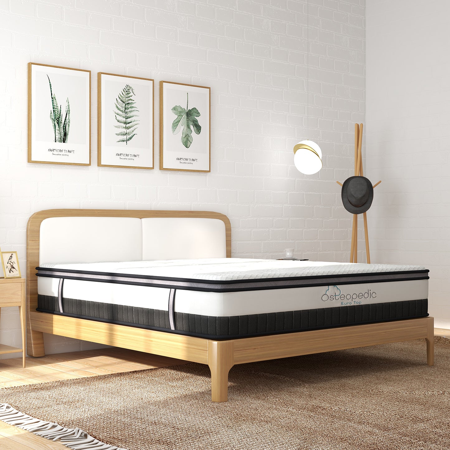 Osteopedic Euro Top Mattress Pocket Spring Medium Firm Hybrid Design