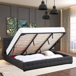 Milano Decor Eden Gas Lift Bed With Headboard Platform Storage Dark