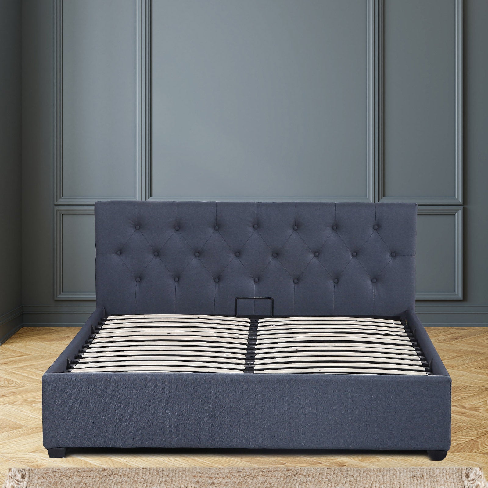 Milano Capri Luxury Gas Lift Bed Frame Base And Headboard With