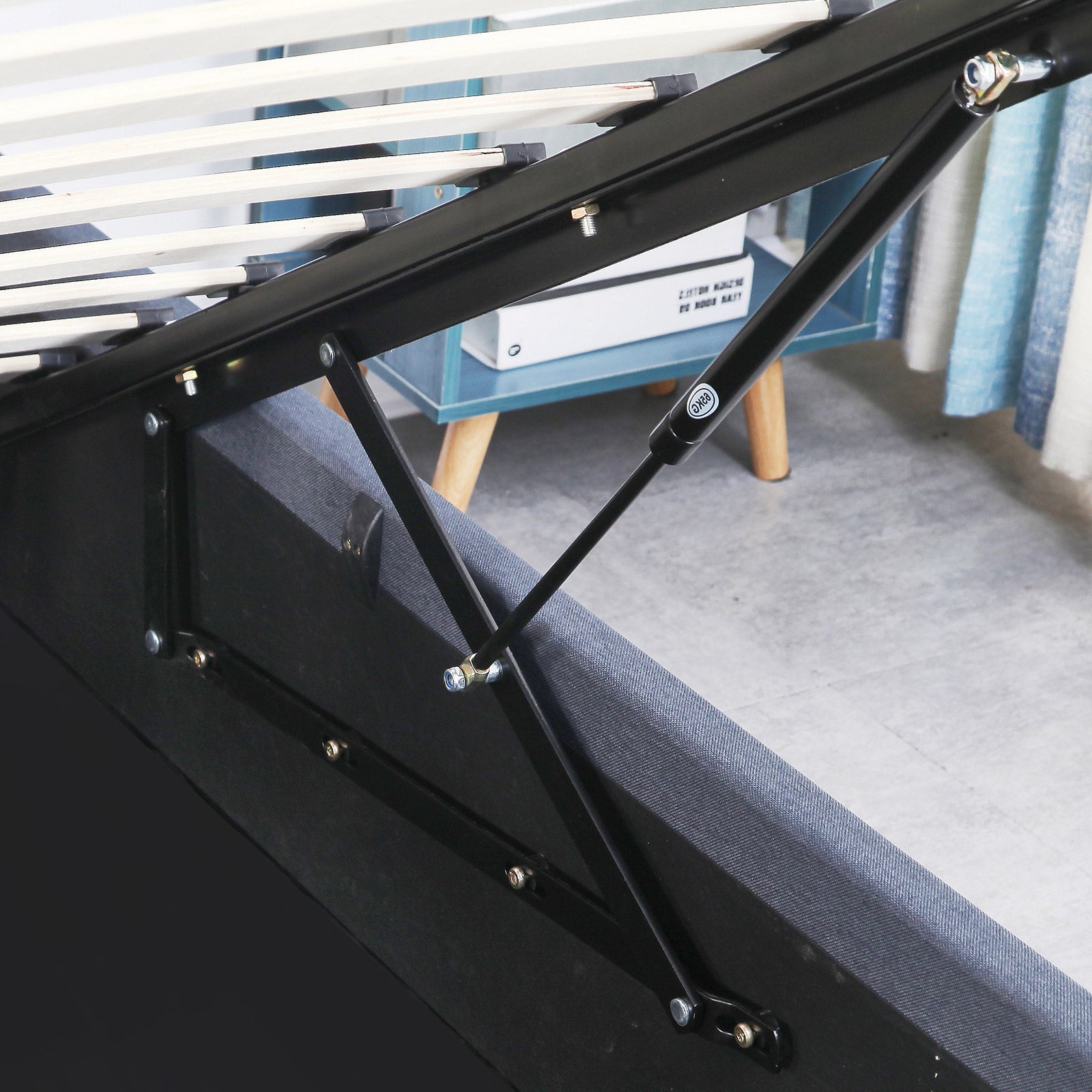 Milano Capri Luxury Gas Lift Bed Frame Base And Headboard With