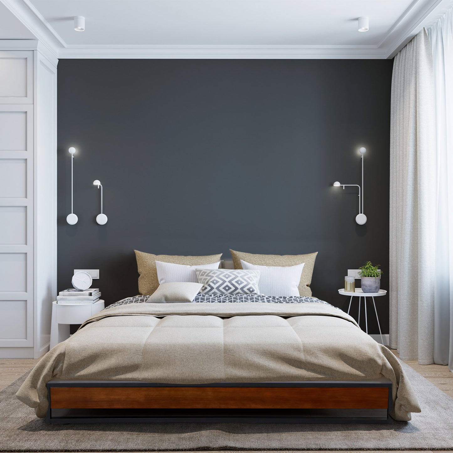 Milano Decor Sorrento Metal Wood Bed Frame Mattress Base Platform