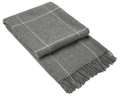 Brighton Throw - 100% Nz Wool - Grey Striped