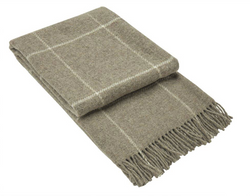 Brighton Throw - 100% Nz Wool - Beige Striped