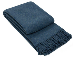 Brighton Throw - 100% Nz Wool - Navy