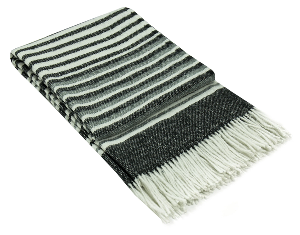  Richmond Throw - Reclaimed Wool Blend - Monochrome